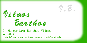 vilmos barthos business card